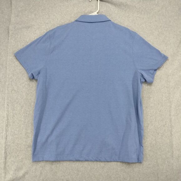 Alfani NEW! Polo Shirt Mens XXL Blue Short Sleeve Regular Fit Striped Gold Work - Picture 7 of 10
